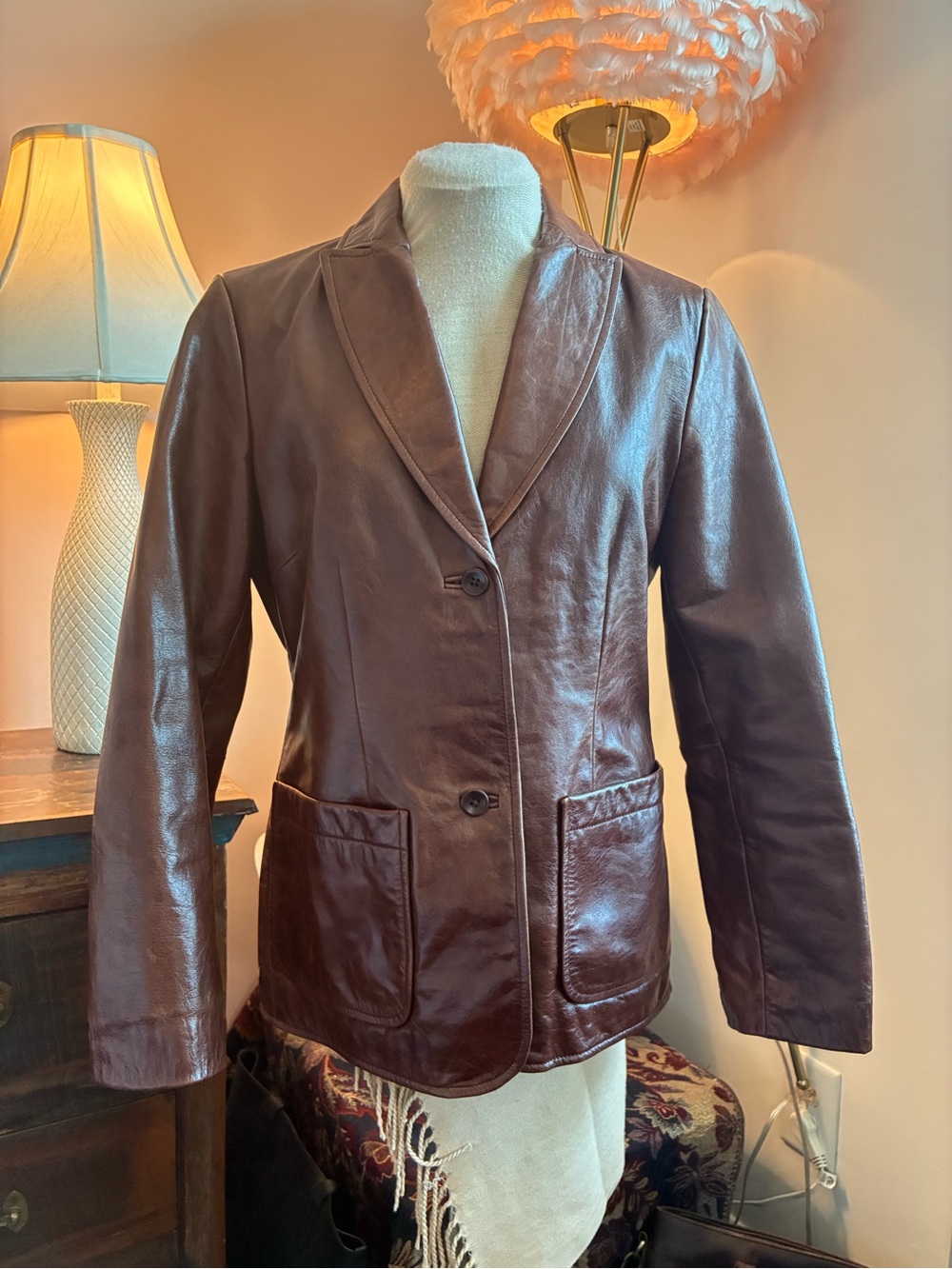 Genuine Leather Vintage Blazer Jacket